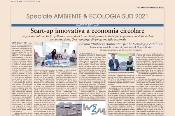 Il Sole 24 ore Speciale ambiente e ecologia SUD 2021